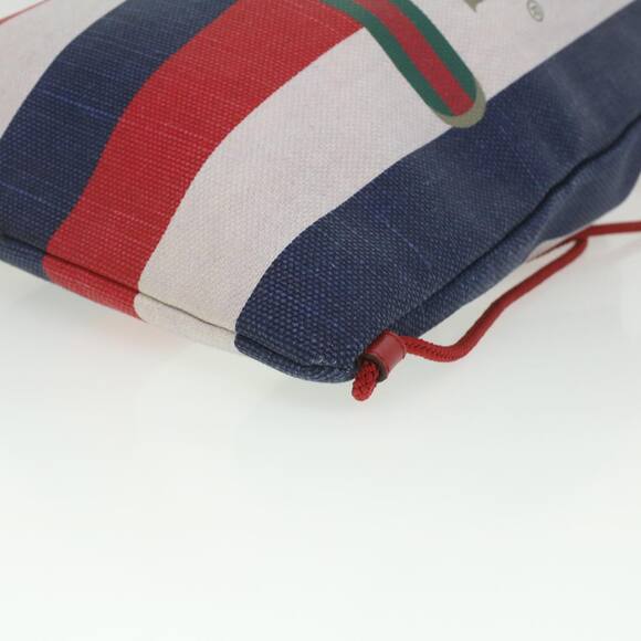 GUCCI Web Sherry Line Backpack Canvas Tricolor Red Blue Green - Picture 14 of 16